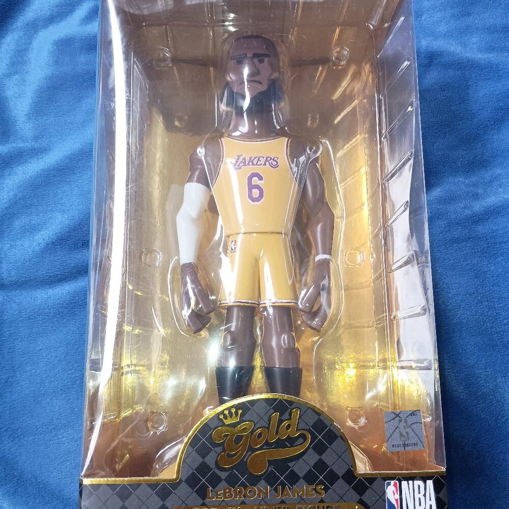 Rare Funko Gold LEBRON JAMES Premium Vinyl Figure 12” Yellow Jersey Gold Premium
